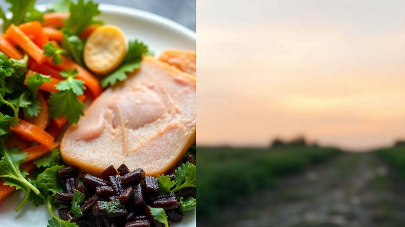 Low carb foods and a symbol of health improvement.